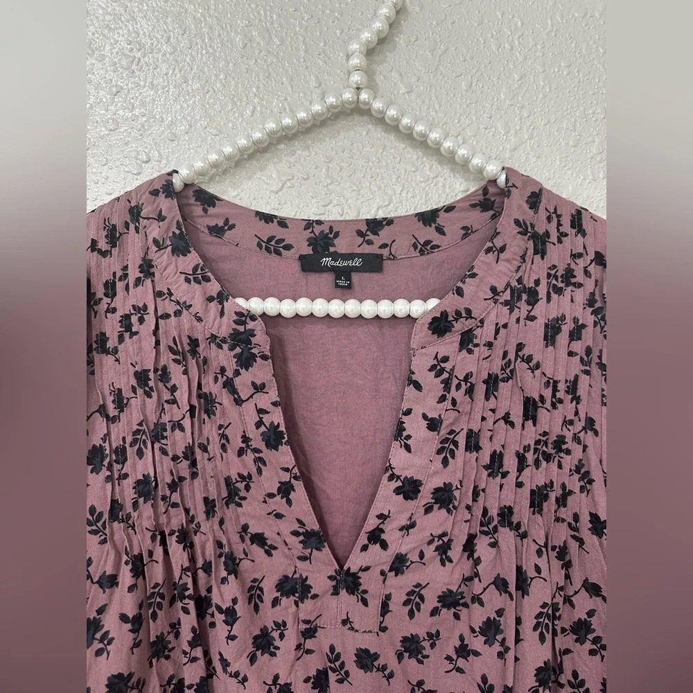 Madewell Tillie Puff-Sleeve Mini Dress in Shadow Blooms Size M-L - Picture 7 of 12